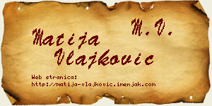 Matija Vlajković vizit kartica